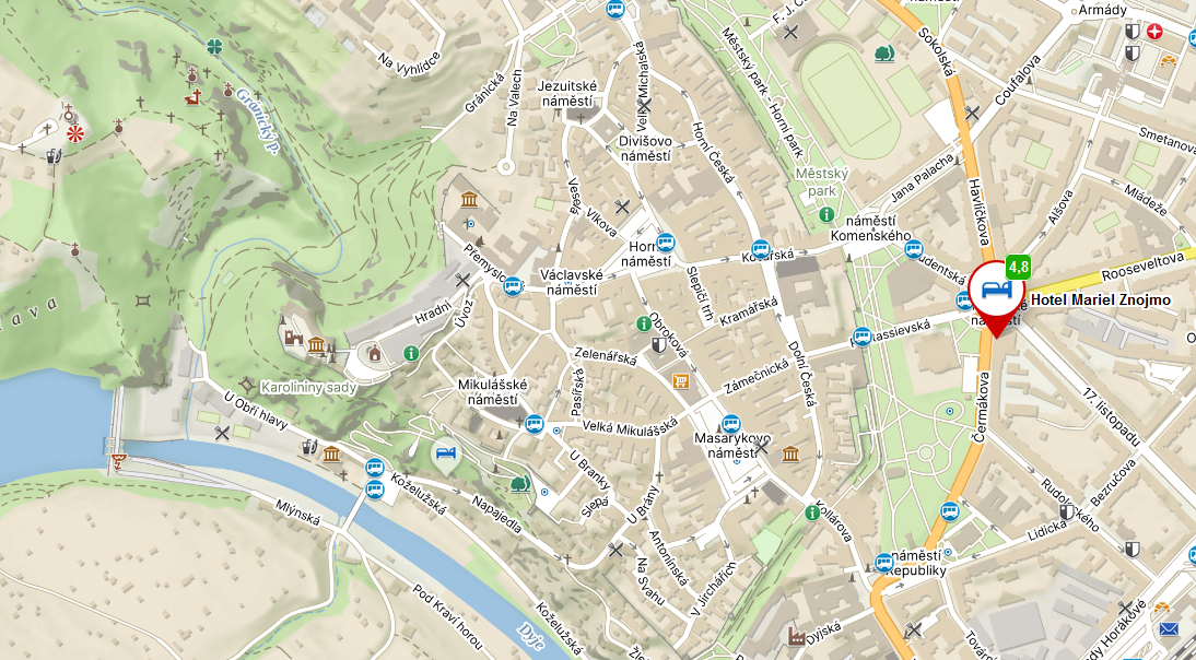 mapa Znojmo Mariel